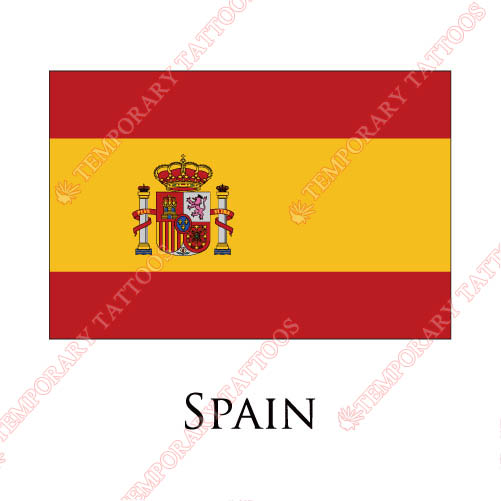 Spain flag Customize Temporary Tattoos Stickers NO.1988